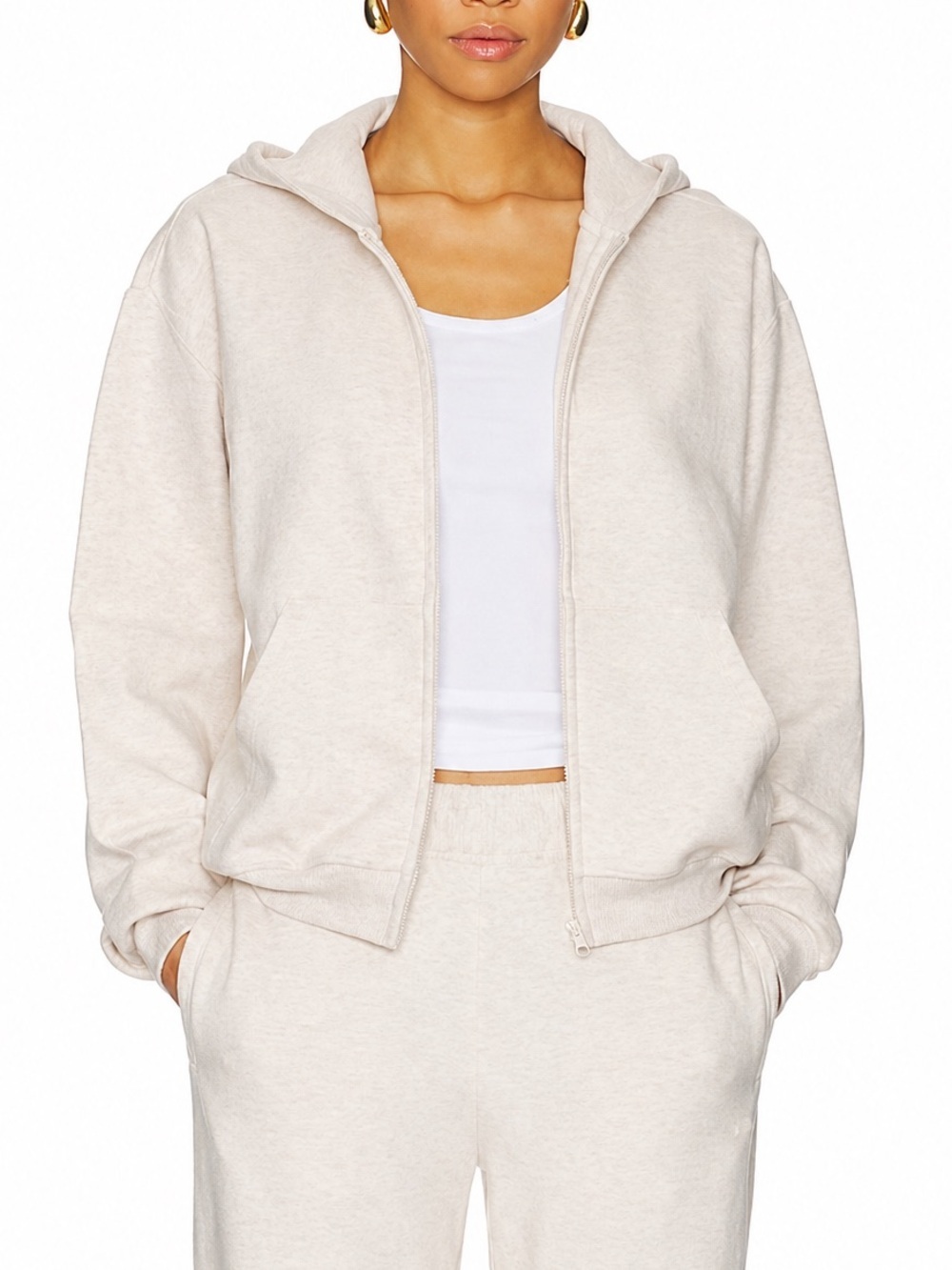SKIMS Light Beige Zip Hoodie